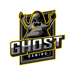 GHOST Mascot e sport logo design Vector