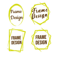 vector gold frame logo design in geometric illustration 