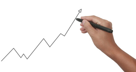 Hand drawing  chart, graph stock of growth