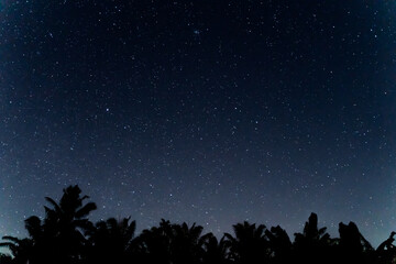 Abstract background of celestial stars, blurred wallpaper of the Milky Way at night, is a natural beauty. Seen during the time of the season in Thailand.