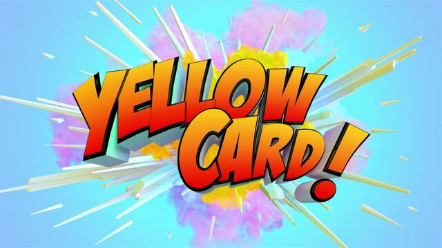 Awesome exploding Yellow Card Football message in 4K