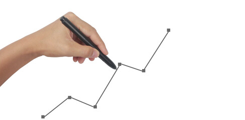 Hand drawing  chart, graph stock of growth