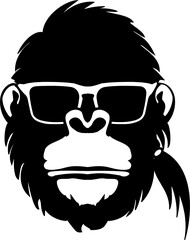 Boss monkey wearing glasses
