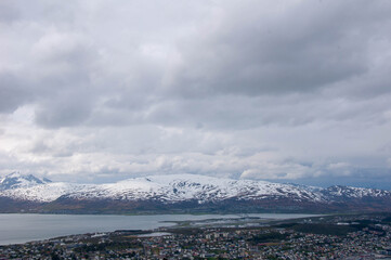 Fototapeta premium Norwegian landscapes from the mountain tops and the sea
