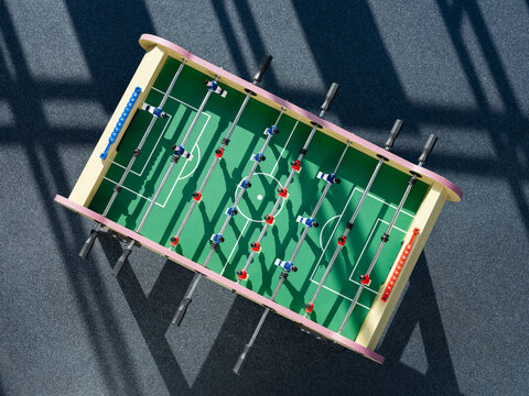 Un babyfoot vu de haut