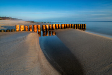 View of the beach on the Baltic Sea, Chałupy, Hel peninsula, Poland