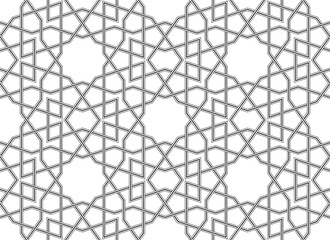 Seamless Pattern,  Arabic wallpaper, Geometric design, Vector illustration