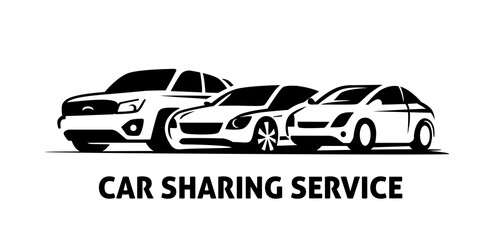 Sharing Car Logo Template vector. Rent auto sign
