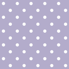 Seamless polka dots pattern. White dots on a lilac background. © Tatiana Farber