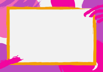 Abstract watercolor brush frame background. Vector illustration.