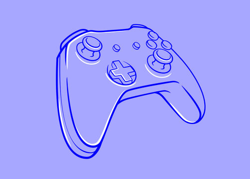 Gamepad vector, illustration in line style