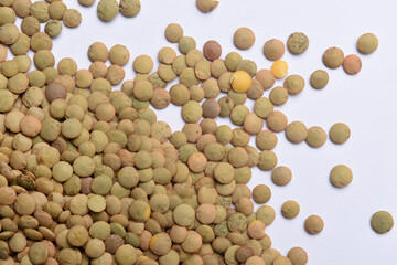 .Salamanca lentils on white background