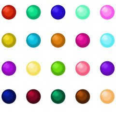Vector pellets bubbles set svg icons for buttons and bubble ball game