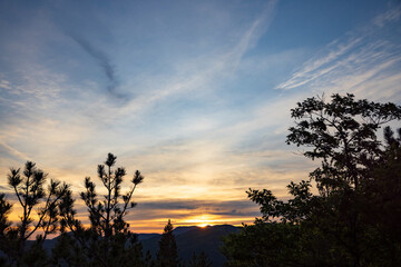 sunset in the mountains