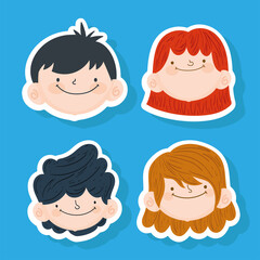 cute boys faces © Stockgiu