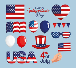 Independence day icon collection
