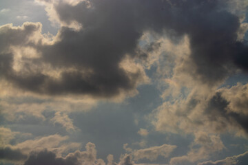 White and gray clouds on a blue sky background © Kozlik_mozlik