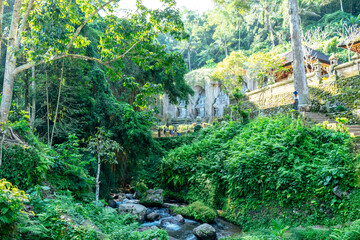 Fototapeta premium The Tirta Empul temple in Bali, Indonesia. It has holy water where the Hindu people of Bali go for