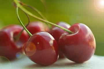 Ripe, juicy Sweet cherry