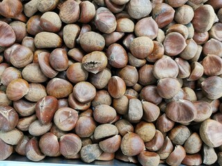 background of hazelnuts