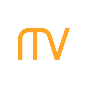 mv abstract modern and monogram letter logo design on white background