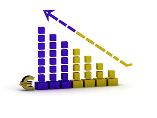 Fototapeta premium 3d rendering Stock market online business concept. business Graph 