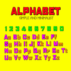 Vector with quote alphabet simple and minimalist on yellow background