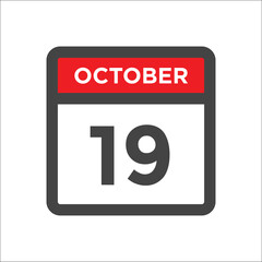 October 19 calendar icon with day of month