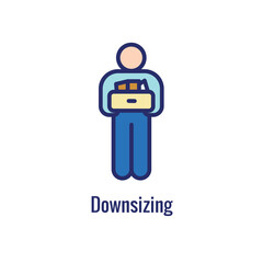 Job Loss, Downsizing, Getting Fired, and Unemployment from Covid 19 or Coronavirus Icon