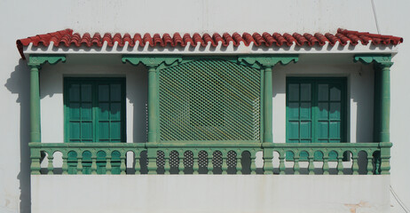 traditional balcony in Arabic style, In the Canary Islands, Arrecife