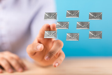  email icon concept in hand background