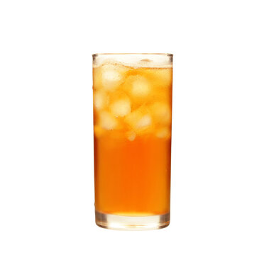 Glass of ice tea isolated on  white