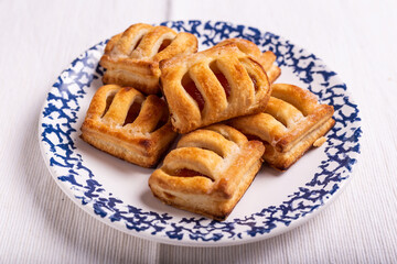 Mini strudel with apricot jam
