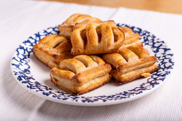 Mini strudel with apricot jam