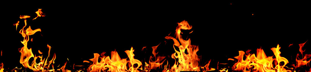 flames at night. background banner, tongues of flame