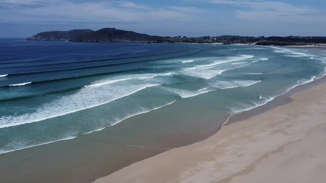 View of Saint George's Beach in the morning. Beaches in Ferrol, Galicia. 