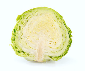 Fresh green half cabbage