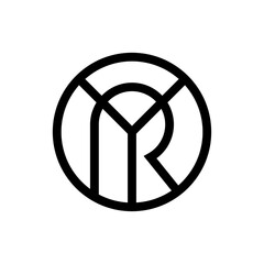 Letter YR RY logo template - obrazy, fototapety, plakaty