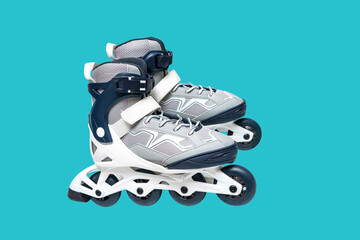 Inline Roller Skates isolated on color background