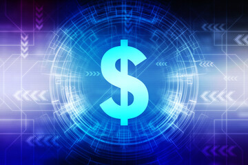 Fototapeta premium 2d rendering usd Dollar symbol 