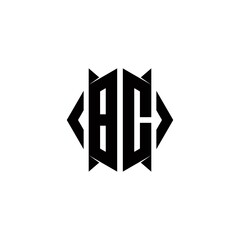 BC Logo monogram with shield shape designs template