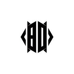 BD Logo monogram with shield shape designs template