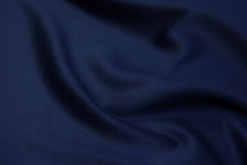 Naklejka na ściany i meble Blue fabric waves background textured close up of a textile background