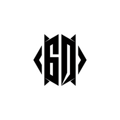 GQ Logo monogram with shield shape designs template