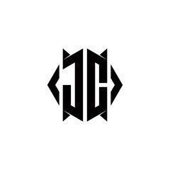 JC Logo monogram with shield shape designs template