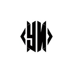 YN Logo monogram with shield shape designs template - obrazy, fototapety, plakaty