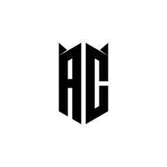 AC Logo monogram with shield shape designs template