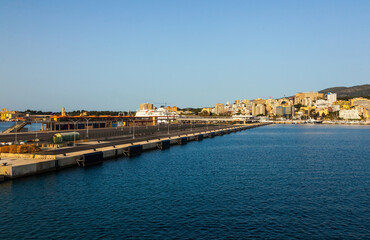 Fototapeta na wymiar A new pier has been built in the seaport of Palma de Mallorca.