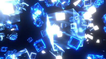 キューブ キラキラ 透明 青 [別Verあり]