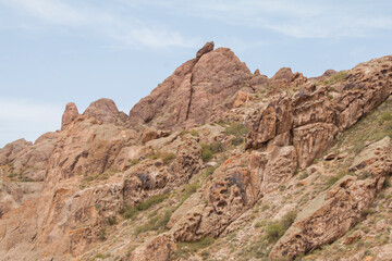 Fototapeta na wymiar Granite rocks in the Ili river valley